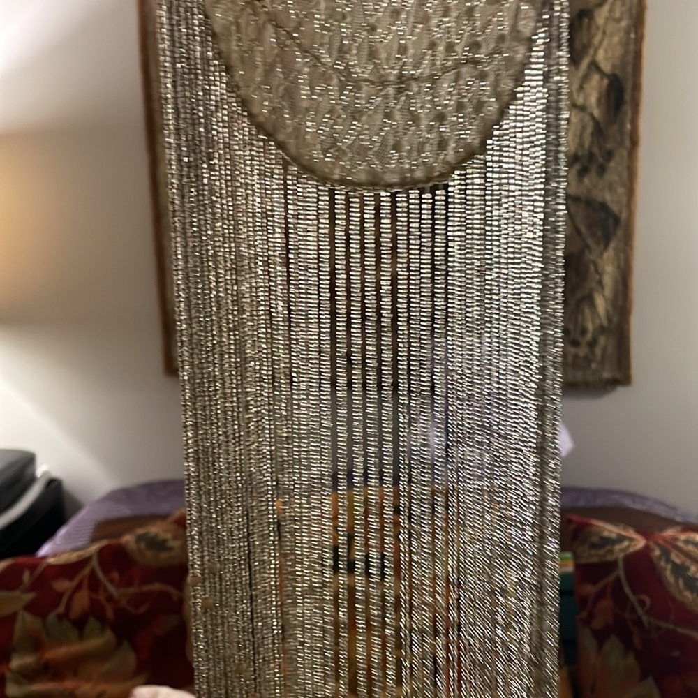 SOLD ! Egyptian  Style  vintage long Beaded hat  piece